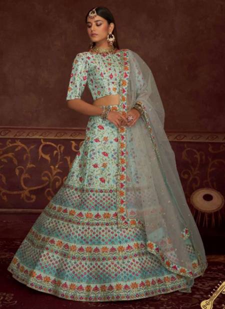Sky Colour Khushboo Veena Vol 1 New Designer Ehnic Wear Silk Lehenga Choli Collection 2026
